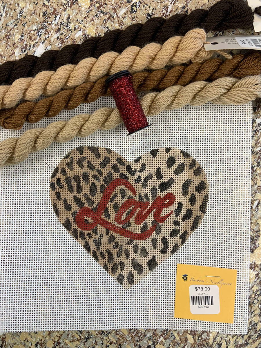 Love Leopard Heart – Barbara's Needlepoint