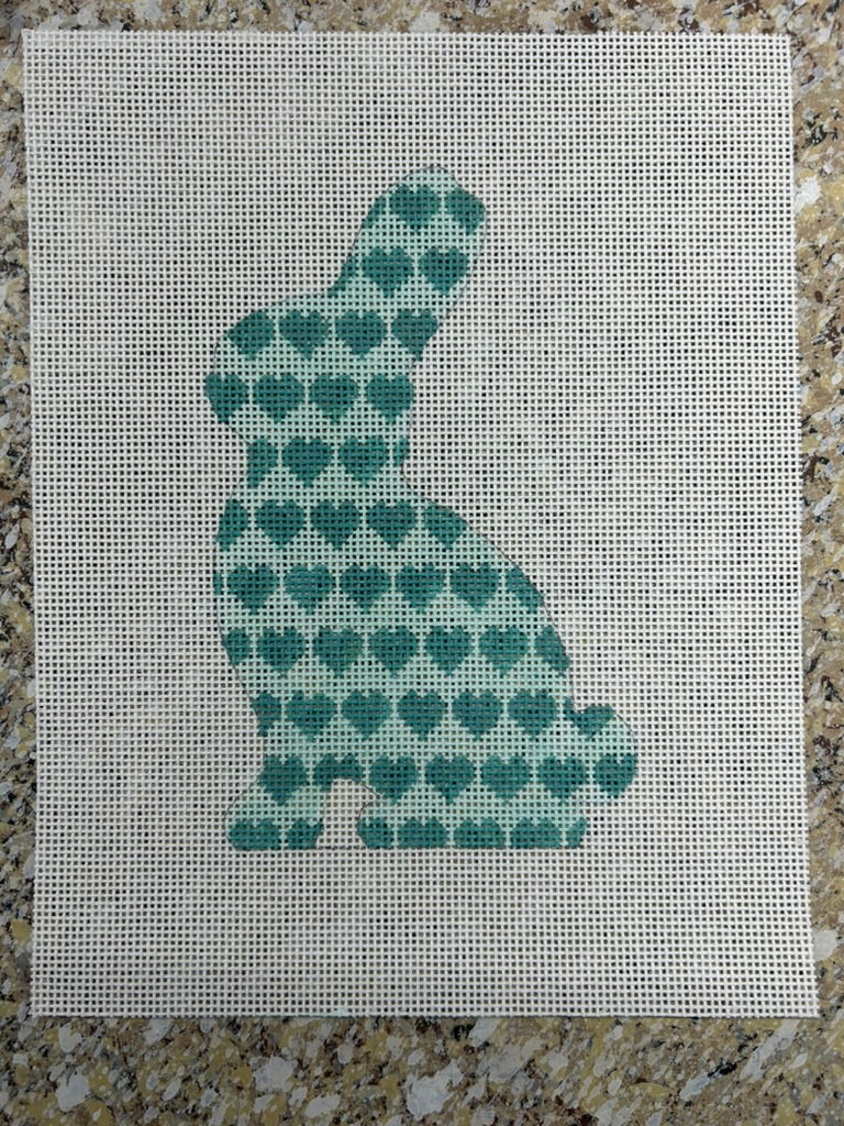 Ann Hanson Silhouette Bunny - Turquoise Series