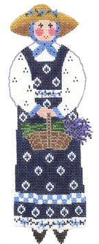 Garden Lady in Blue w/Lavender