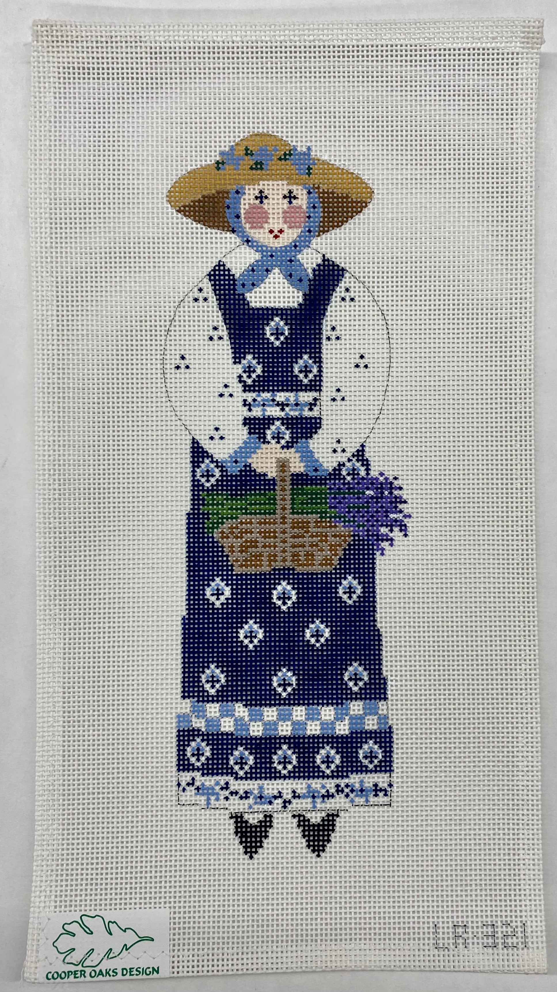 Garden Lady in Blue w/Lavender