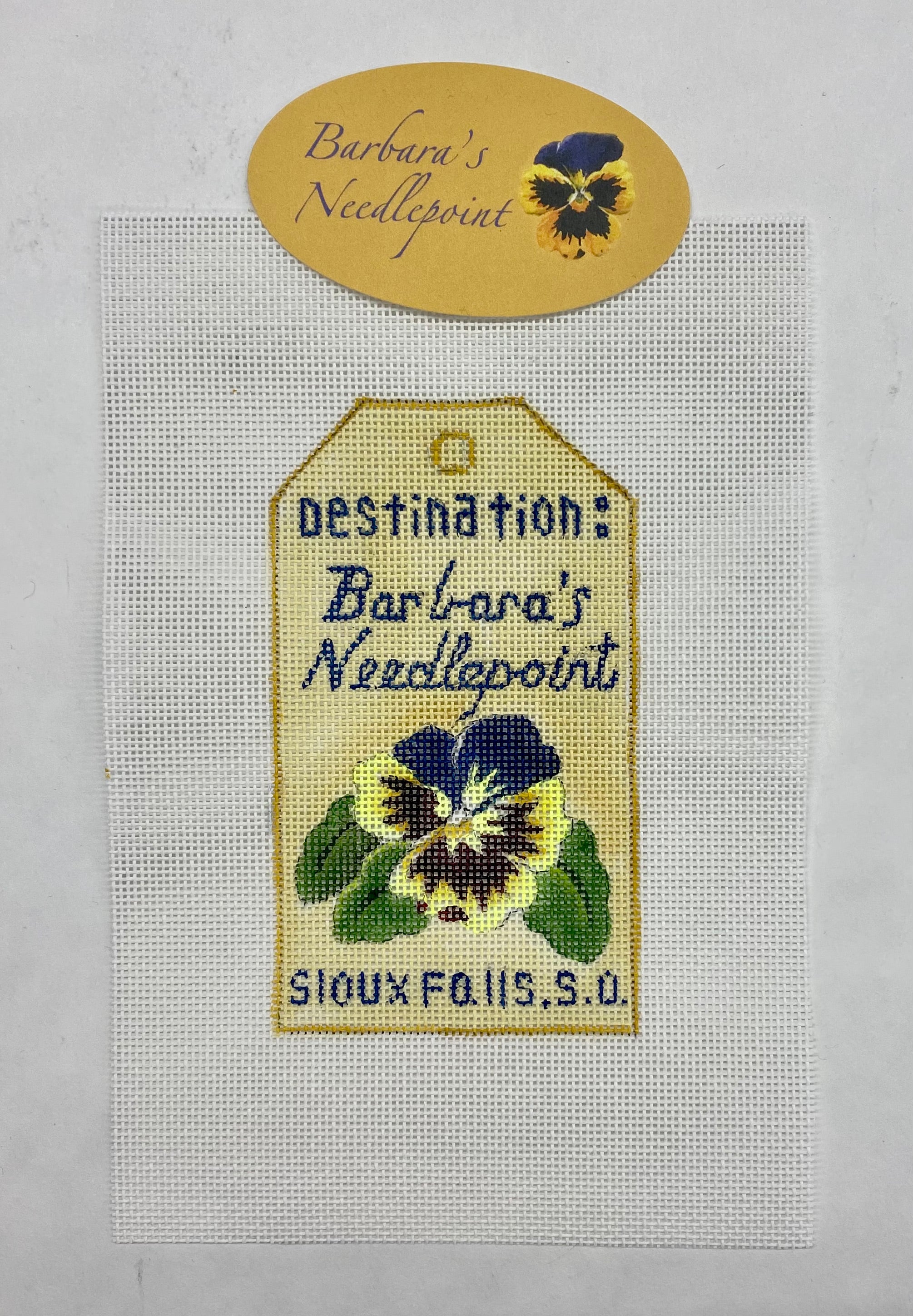 Cindy and Beth Destination: Barbara's Needlepoint Luggage Tag*